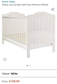 obaby lisa cot bed